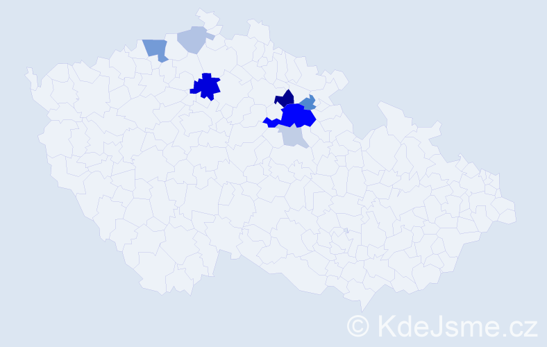 Příjmení: 'Strůna', počet výskytů 21 v celé ČR