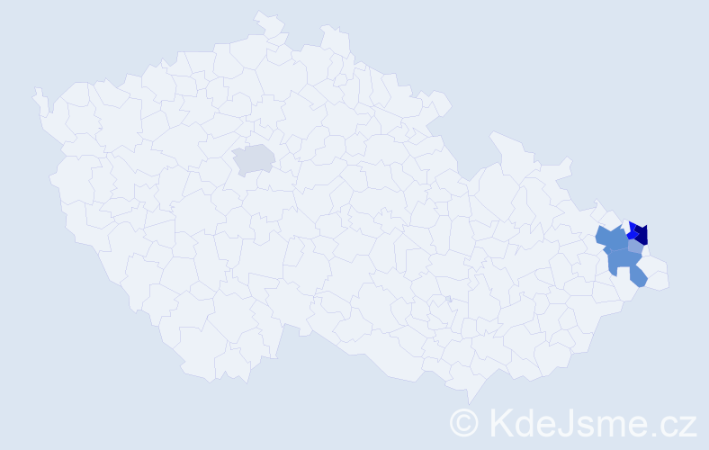 Příjmení: 'Vaštyl', počet výskytů 16 v celé ČR