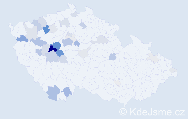 Příjmení: 'Klán', počet výskytů 157 v celé ČR