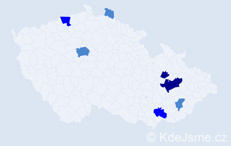 Příjmení: 'Kavulič', počet výskytů 13 v celé ČR
