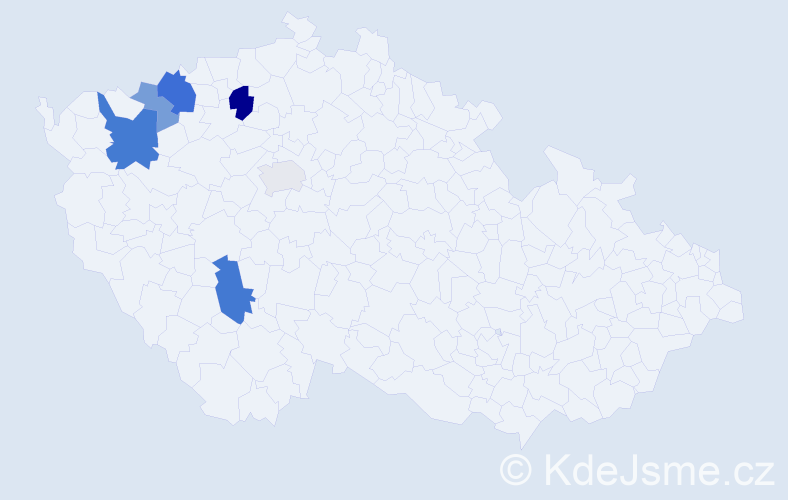 Příjmení: 'Kleinmannová', počet výskytů 12 v celé ČR