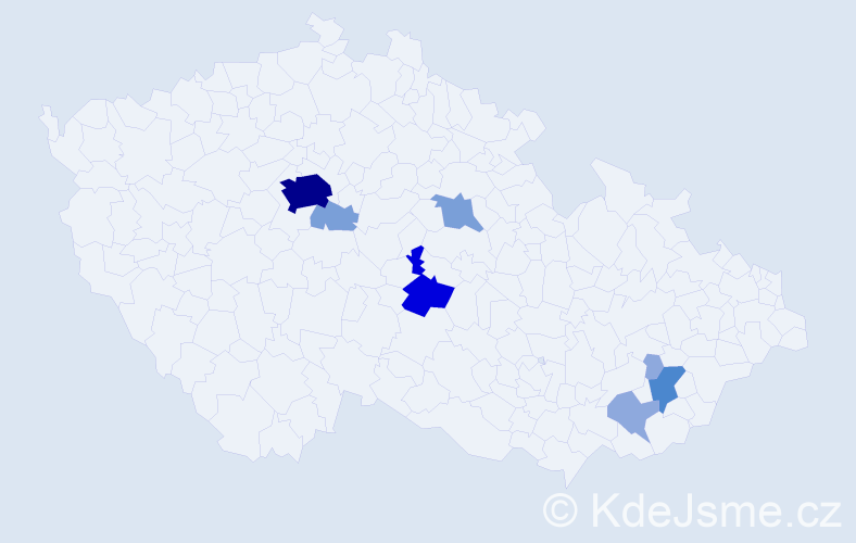 Příjmení: 'Puhová', počet výskytů 22 v celé ČR