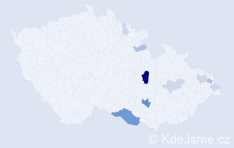 Příjmení: 'Piscová', počet výskytů 34 v celé ČR