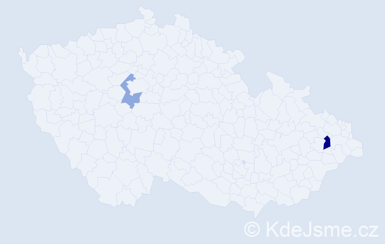 Příjmení: 'Tekulová', počet výskytů 6 v celé ČR