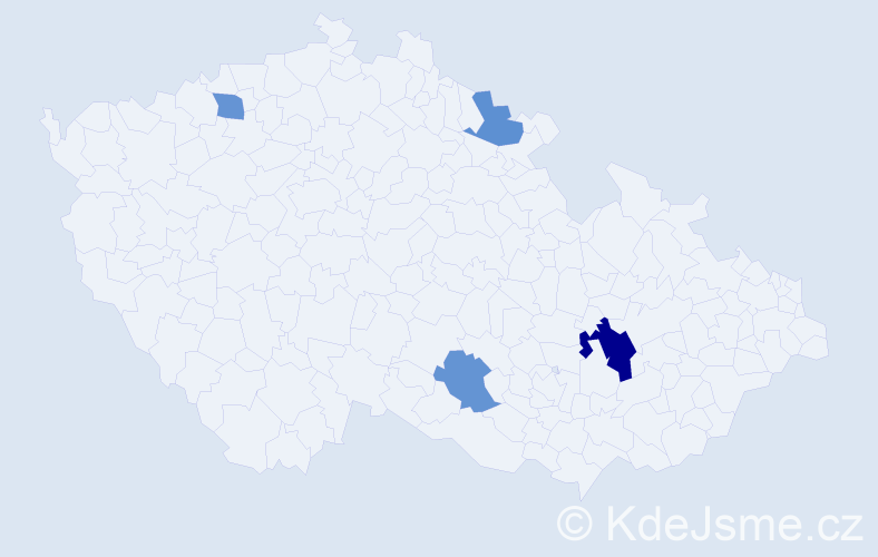 Příjmení: 'Chapčaková', počet výskytů 6 v celé ČR