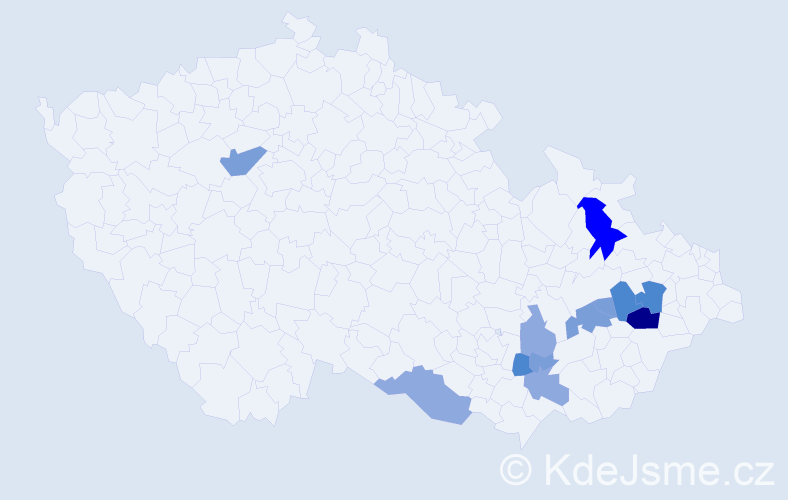 Příjmení: 'Vinklar', počet výskytů 32 v celé ČR