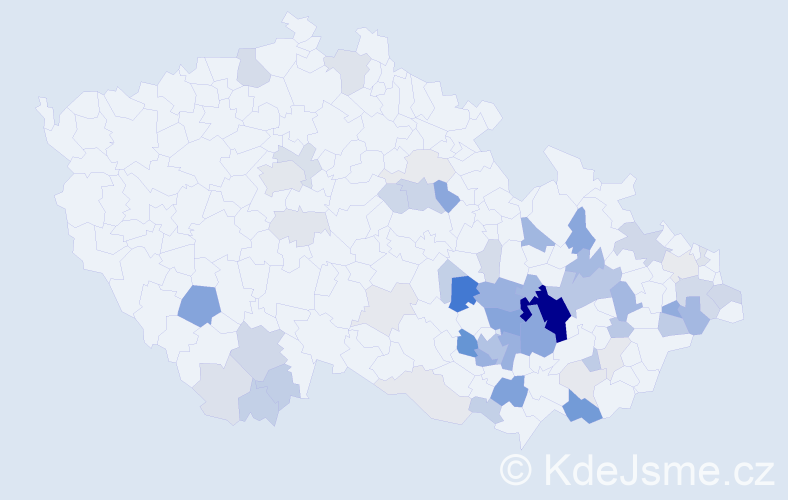 Příjmení: 'Brablecová', počet výskytů 193 v celé ČR