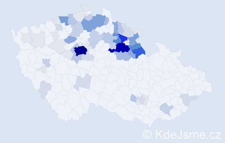 Příjmení: 'Flégl', počet výskytů 302 v celé ČR