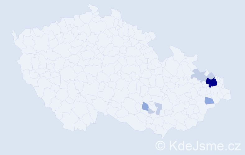 Příjmení: 'Čašová', počet výskytů 18 v celé ČR