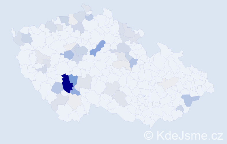 Příjmení: 'Brousilová', počet výskytů 174 v celé ČR