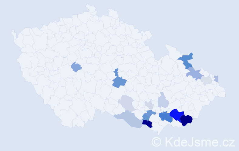 Příjmení: 'Mikulinec', počet výskytů 59 v celé ČR