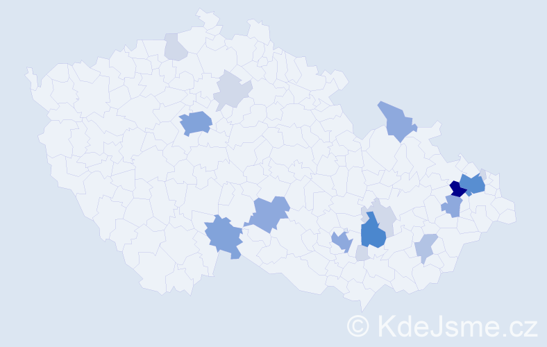 Příjmení: 'Gurková', počet výskytů 58 v celé ČR