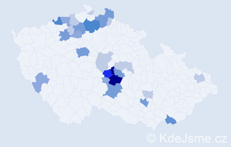 Příjmení: 'Krepčíková', počet výskytů 72 v celé ČR
