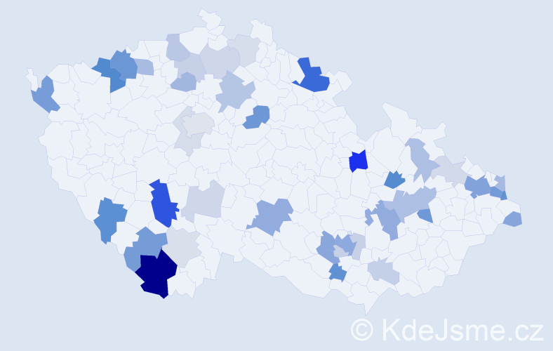 Příjmení: 'Bako', počet výskytů 108 v celé ČR