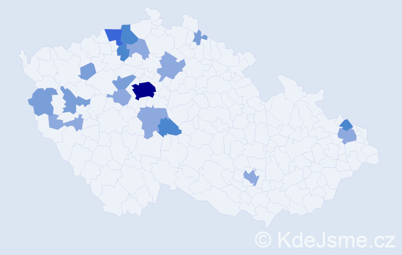 Příjmení: 'Zimermanová', počet výskytů 42 v celé ČR