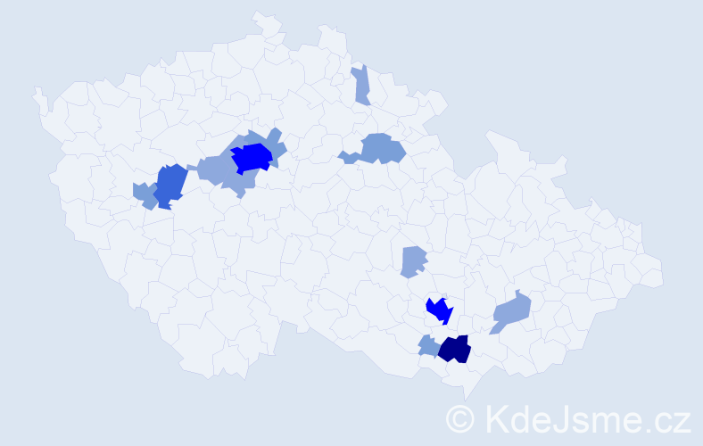 Příjmení: 'Kilinger', počet výskytů 34 v celé ČR