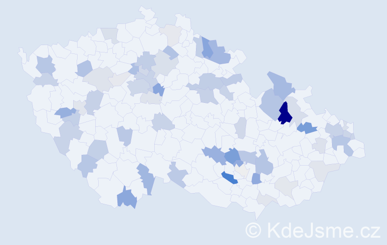 Příjmení: 'Jacko', počet výskytů 152 v celé ČR