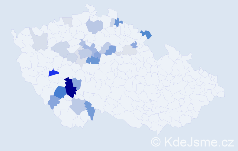 Příjmení: 'Řeřábková', počet výskytů 72 v celé ČR