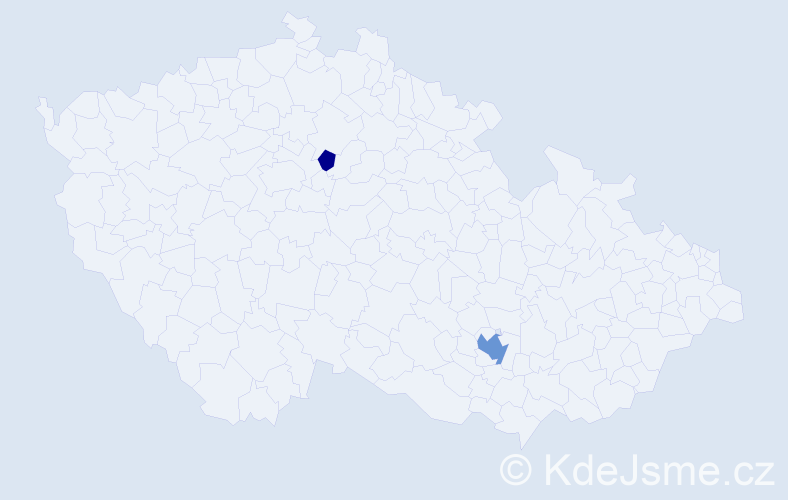 Příjmení: 'Baki', počet výskytů 5 v celé ČR