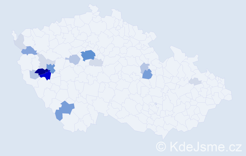 Příjmení: 'Hrdonka', počet výskytů 69 v celé ČR