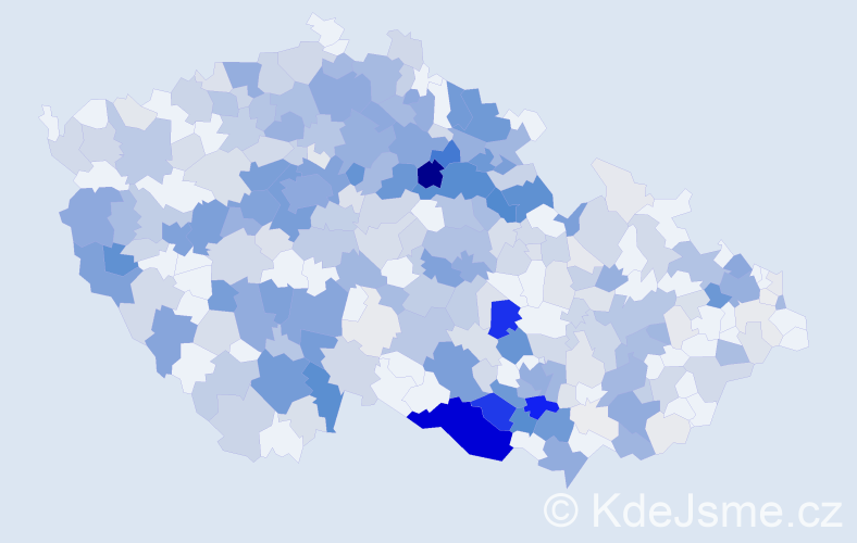 Příjmení: 'Ludvík', počet výskytů 1571 v celé ČR