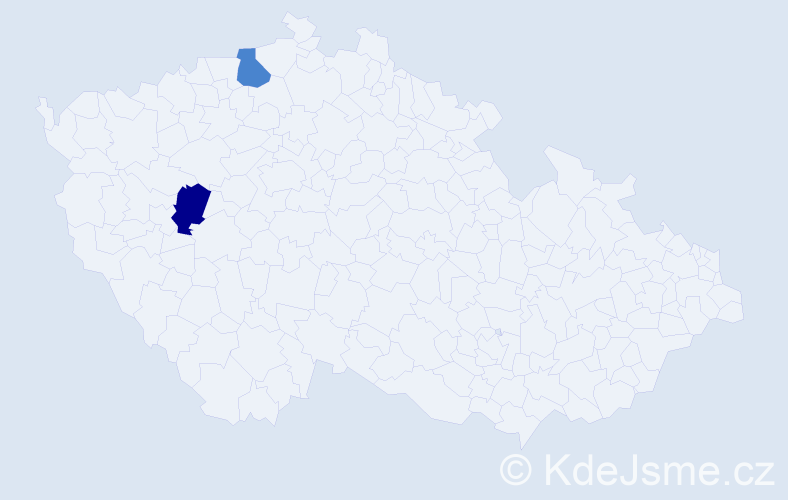 Příjmení: 'Hilšová', počet výskytů 2 v celé ČR