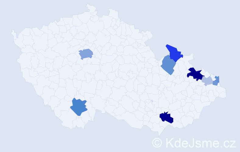 Příjmení: 'Galis', počet výskytů 18 v celé ČR