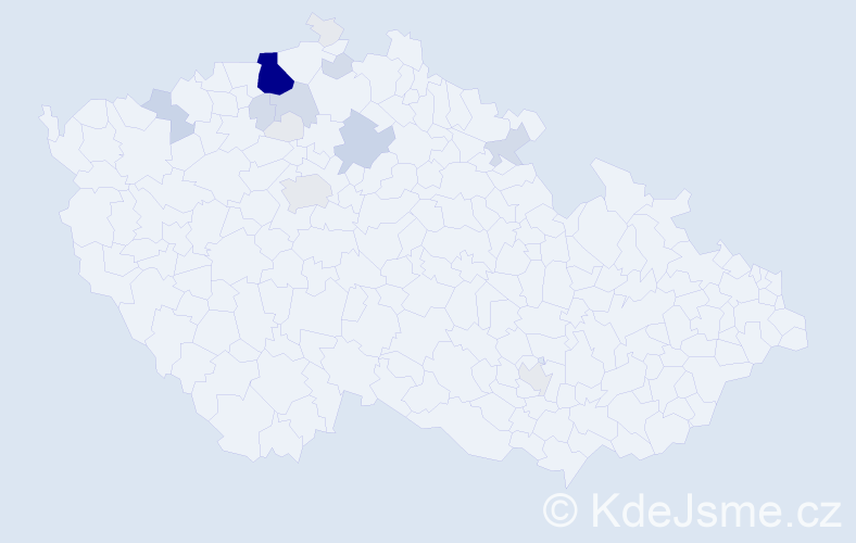 Příjmení: 'Krok', počet výskytů 75 v celé ČR