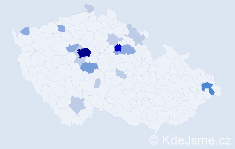 Příjmení: 'Kaizrová', počet výskytů 43 v celé ČR