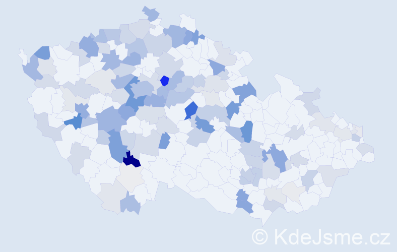 Příjmení: 'Valtrová', počet výskytů 440 v celé ČR