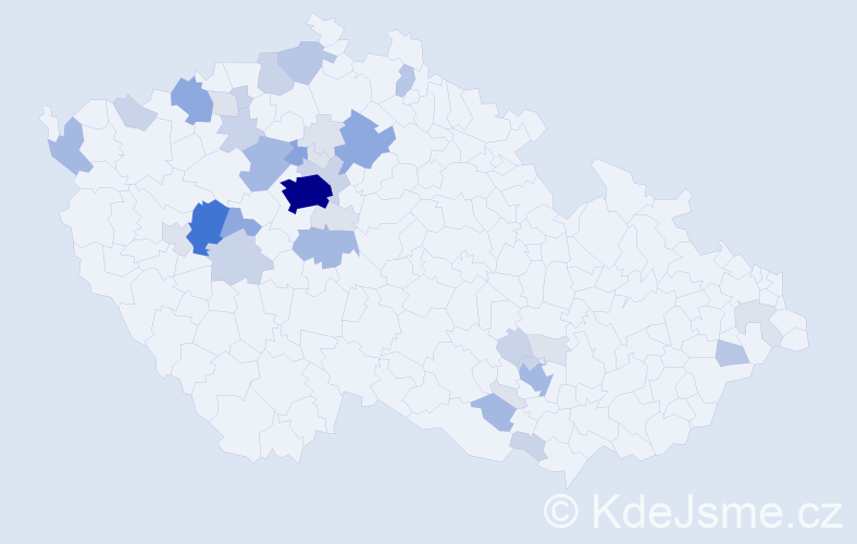 Příjmení: 'Eklová', počet výskytů 120 v celé ČR