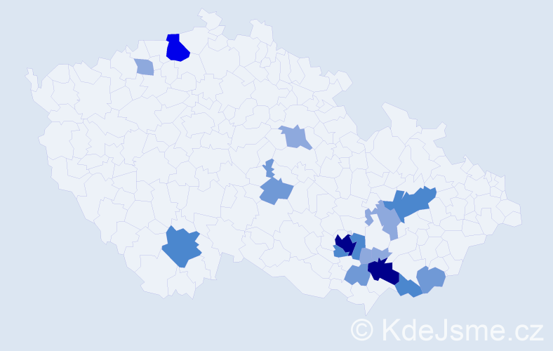Příjmení: 'Trbola', počet výskytů 40 v celé ČR