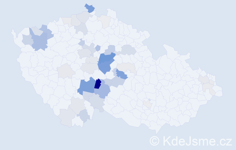 Příjmení: 'Kubera', počet výskytů 141 v celé ČR