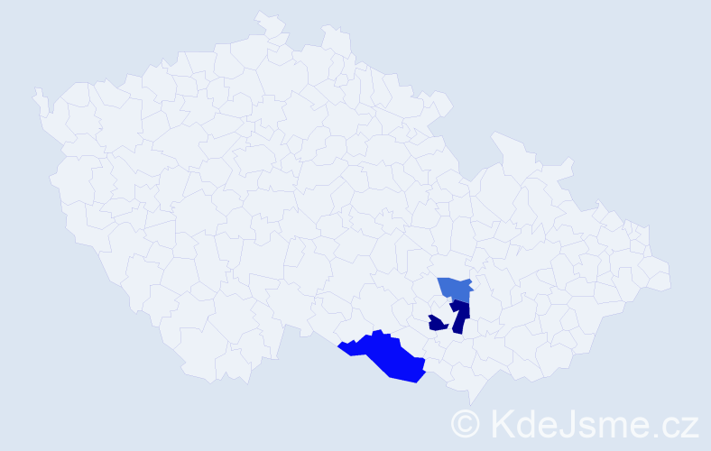 Příjmení: 'Holešanská', počet výskytů 5 v celé ČR