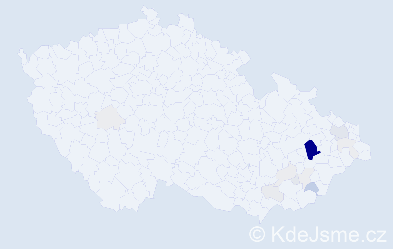 Příjmení: 'Cvešperová', počet výskytů 52 v celé ČR