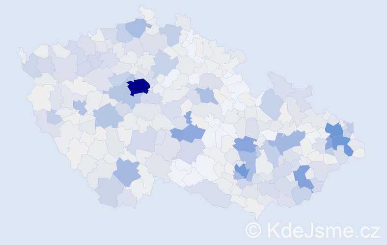 Příjmení: 'Žáček', počet výskytů 2484 v celé ČR