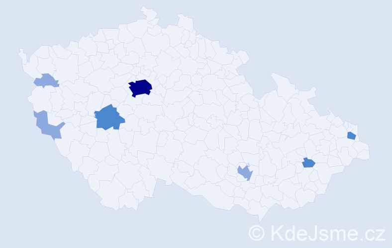 Příjmení: 'Pôbišová', počet výskytů 14 v celé ČR