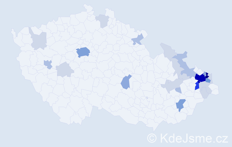 Příjmení: 'Krmášková', počet výskytů 79 v celé ČR