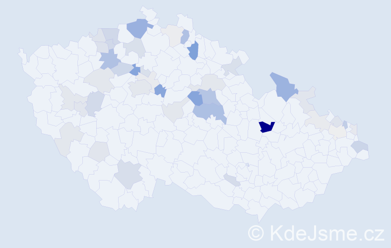 Příjmení: 'Frenclová', počet výskytů 124 v celé ČR