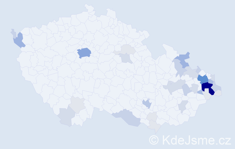 Příjmení: 'Kupčáková', počet výskytů 126 v celé ČR