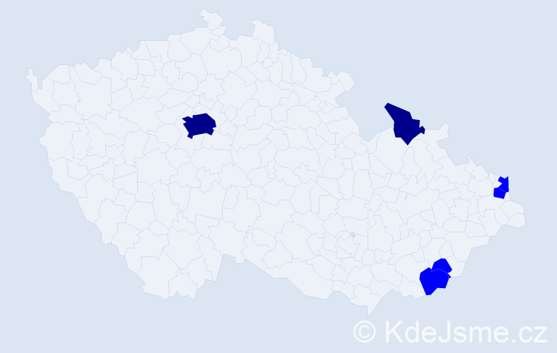 Příjmení: 'Zajic', počet výskytů 8 v celé ČR