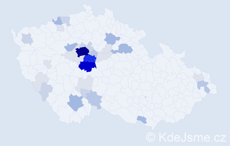 Příjmení: 'Vycpálek', počet výskytů 119 v celé ČR