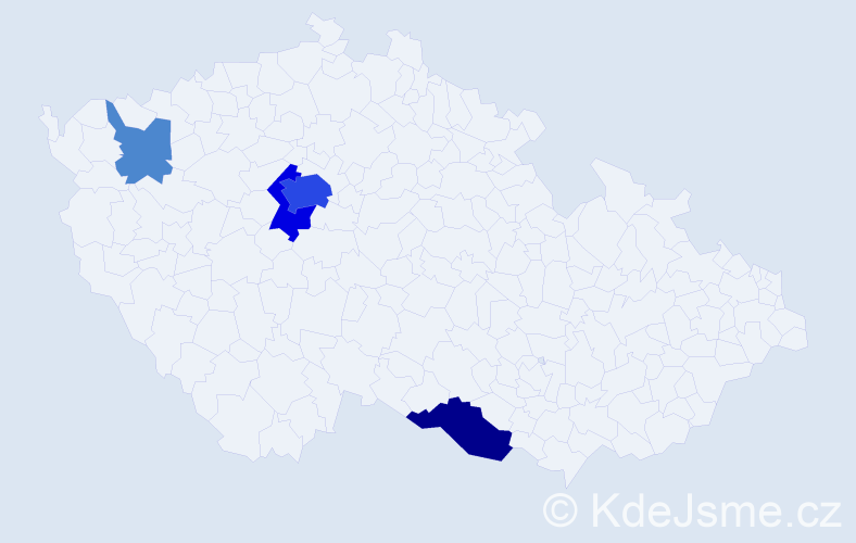Příjmení: 'Kuzin', počet výskytů 16 v celé ČR