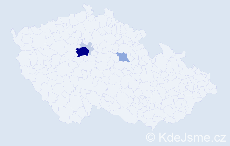 Příjmení: 'Myslil', počet výskytů 14 v celé ČR