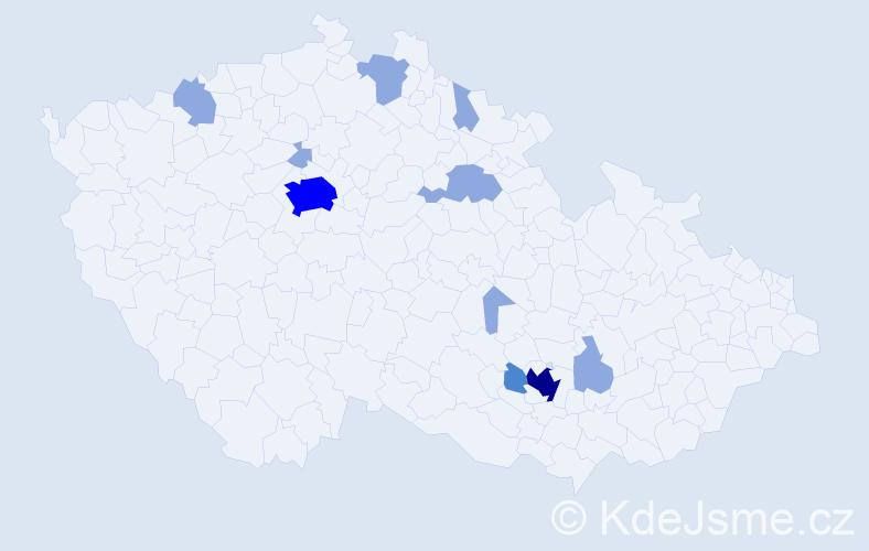 Příjmení: 'Chup', počet výskytů 18 v celé ČR