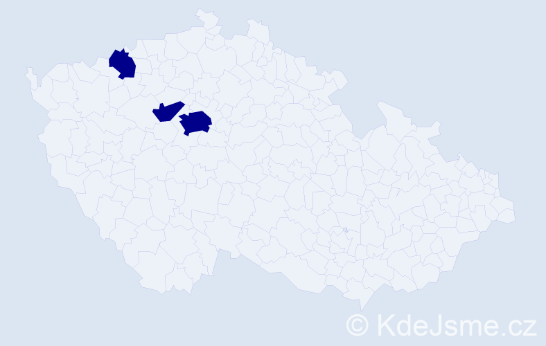 Příjmení: 'Krejčiová', počet výskytů 3 v celé ČR