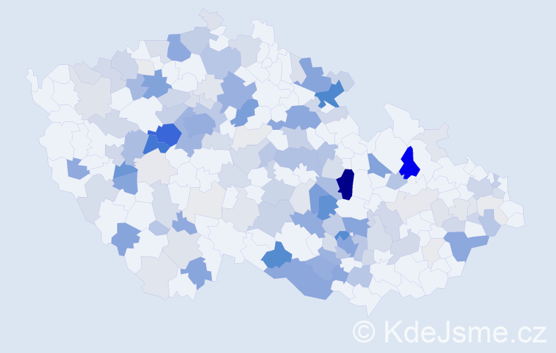 Příjmení: 'Kincl', počet výskytů 553 v celé ČR