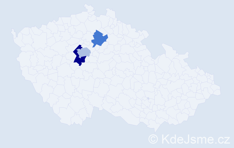 Příjmení: 'Kyle', počet výskytů 5 v celé ČR