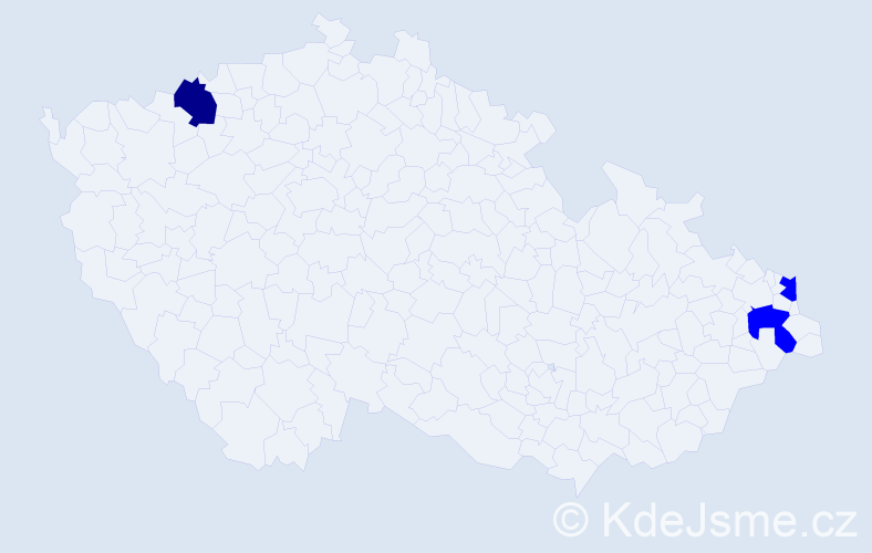 Příjmení: 'Knab', počet výskytů 4 v celé ČR