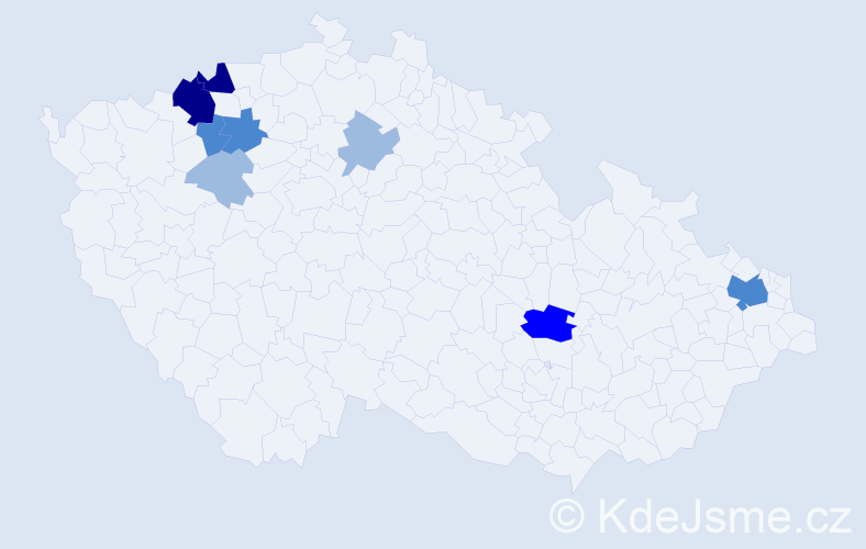 Příjmení: 'Liková', počet výskytů 19 v celé ČR